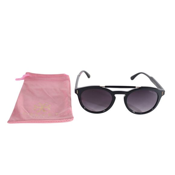 Velvet Eyewear AMELIA Round Aviator Sunglasses - Black / Gray Fade - NWT - Picture 10 of 10